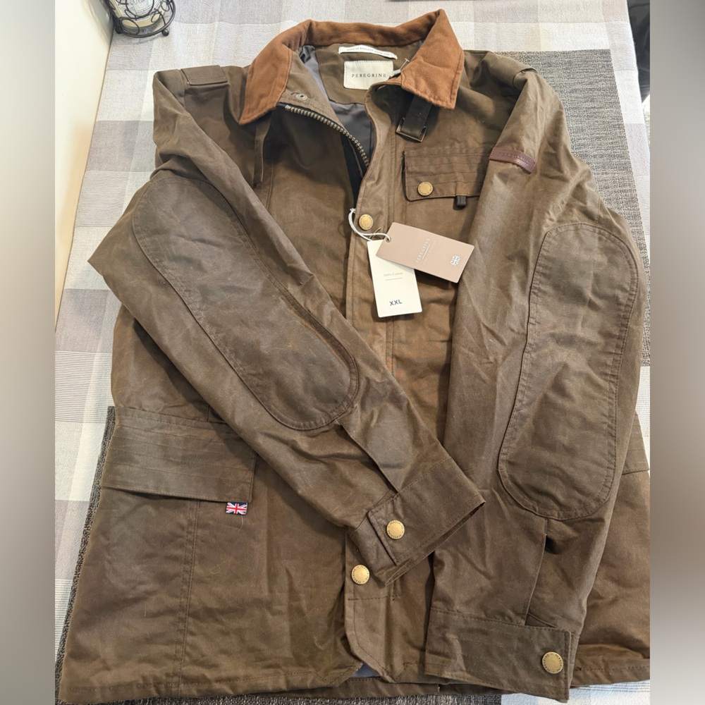 PEREGRINE Bexley Brown Waxed Cotton Jacket NWT XXL (fits Like L/XL) Made In UK - Picture 4 of 16